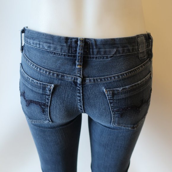 GOLD SIGN "ENVY" BLUE STRAIGHT LEG JEANS SZ 27* - Picture 6 of 9